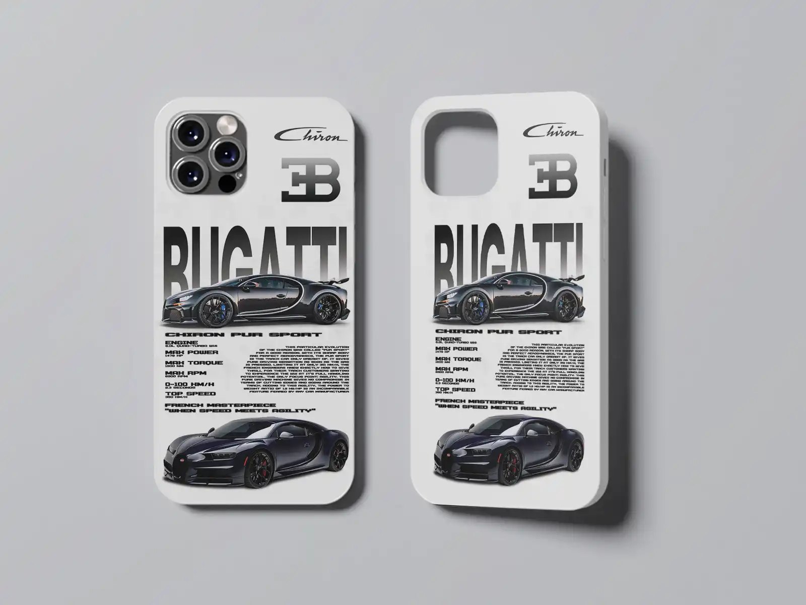 Custodia in silicone per iPhone Bugatti Serie High-End
